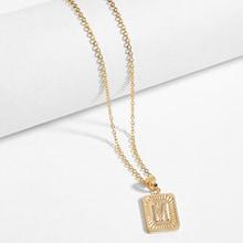 Shein Men Letter Engraved Pendant Necklace