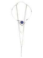 Shein Layered Geometric Shaped Gemstone Pendant Necklace