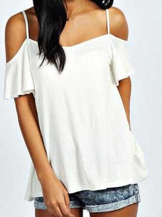 Shein White Spaghetti Strap Loose Blouse