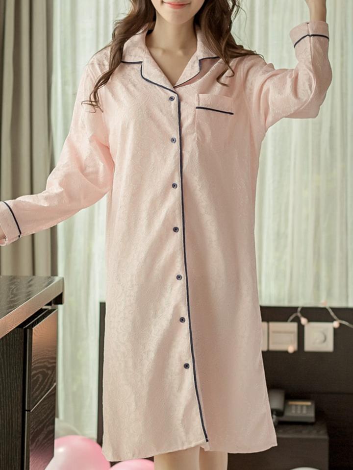 Shein Contrast Binding Lace Shirt Dress