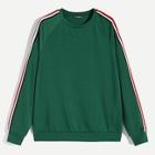 Shein Men Striped Tape Accent Raglan Sleeve Pullover