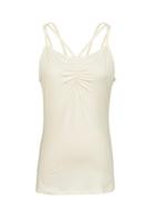 Shein Light Yellow Shirred Strappy Cami Top