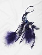 Shein Dreamcatcher And Moon Shaped Earring Set With Feather