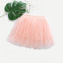 Shein Girls Galaxy Print Mesh Skirt