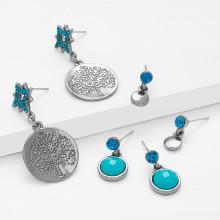 Shein Flake & Round Design Earring Set 3pairs