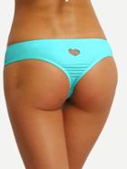 Shein Heart Cutout Low-rise Bikini Bottom - Blue