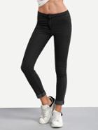 Shein Rolled Hem Patch Pocket Back Jeans