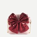 Shein Girls Sequin Bow Decorated Crossbody Bag