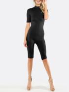 Shein Black Short Sleeve Skinny Jumpsuit