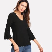 Shein Scallop Edge Fitted Tee
