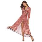 Shein Knot Side Paisley Print Dress