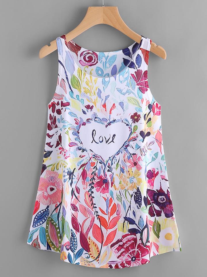 Shein Oil Painting Print Tank Top