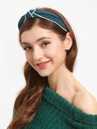 Shein Dark Green Contrast Trim Knotted Headband