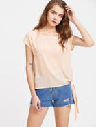 Shein Cap Sleeve Tie Side Top