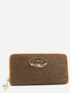 Shein Khaki Metal Embellished Fuzzy Wallet