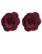 Shein Red Flower Stud Earrings