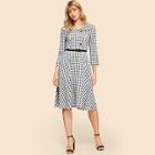 Shein 50s Gingham Belted Dress