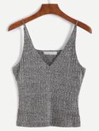 Shein Heather Grey Spaghetti Strap Knit Vest