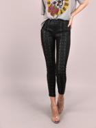 Shein Coated Skinny Lace Up Pants Black
