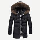 Shein Men Contrast Tape Solid Hooded Puffer Coat