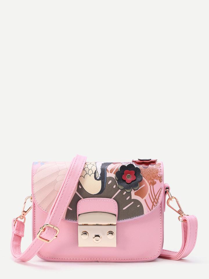 Shein Flower Embellished Crossbody Bag