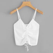 Shein Shirred Drawstring Knit Cami Top