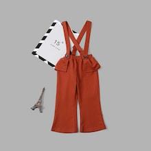 Shein Toddler Girls Ruffle Trim Plain Pants