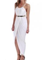 Rosewe Elegant Spaghetti Strap Design Maxi Dress With Slit