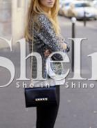 Shein Grey Long Sleeve Sequined Jacket