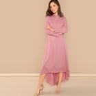 Shein Scallop Edge Laser Cut Asymmetrical Dress