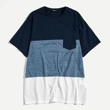 Shein Men Cut And Sew Pocket Patched Tee