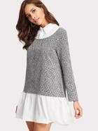 Shein Contrast 2 In 1 Ruffle Hem Dress