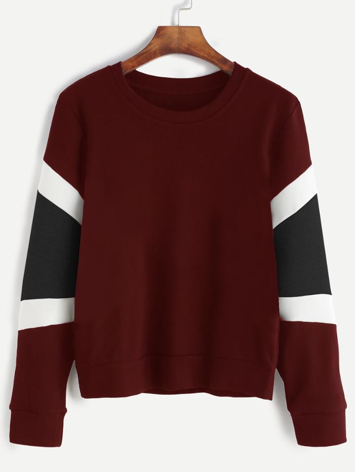 Shein Contrast Sleeve Sweatshirt