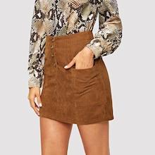 Shein Double Pocket Corduroy Skirt