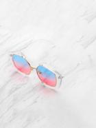 Shein Ombre Lens Clear Frame Sunglasses