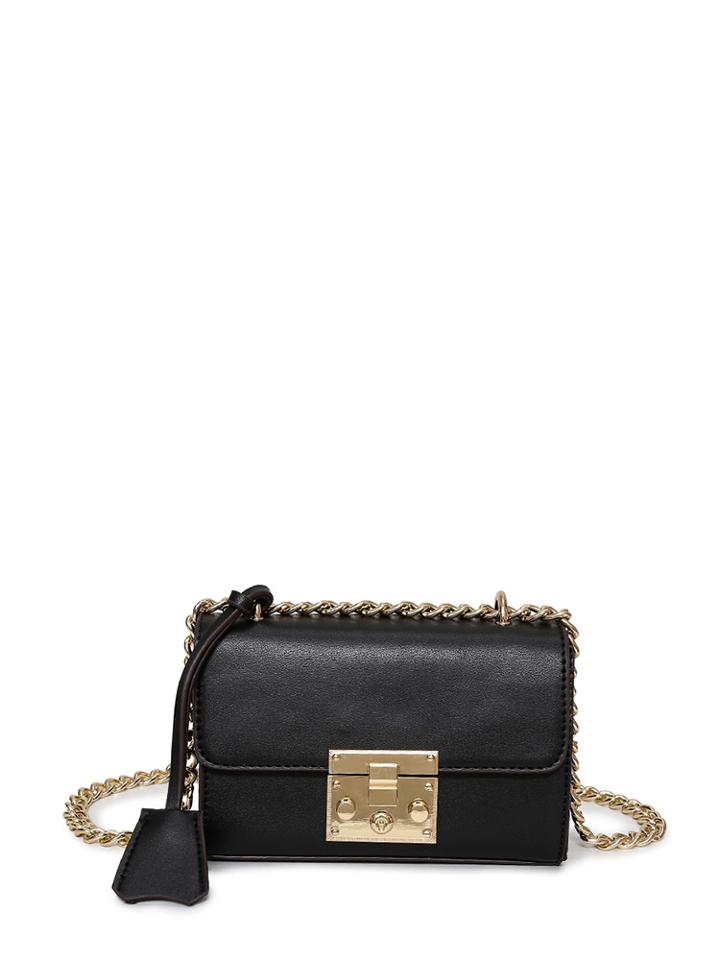Shein Contrast Trim Push Lock Chain Bag