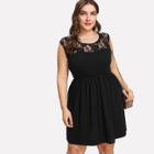 Shein Plus Flower Lace Panel Dress