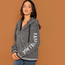 Shein Zip Up Embroidered Teddy Jacket