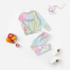 Shein Girls Tied Dye Lettering Top & Pants Set