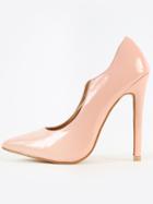 Shein Patent Pointy Single Sole Pumps Nude