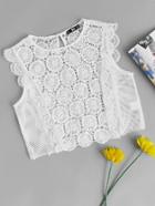 Shein Hollow Out Circle Crochet Top
