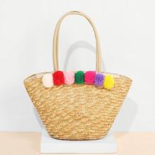 Shein Pom Pom Decorated Tote Bag