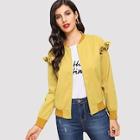 Shein Ruffle Hem Zip Up Jacket