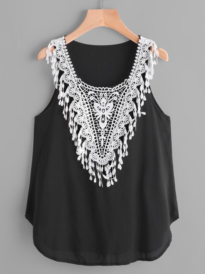 Shein Crochet Lace Trim Tank Top