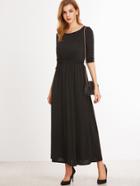 Shein Black Elastic Waist A-line Dress