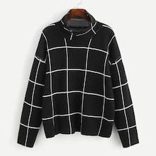 Shein High Neck Grid Jumper