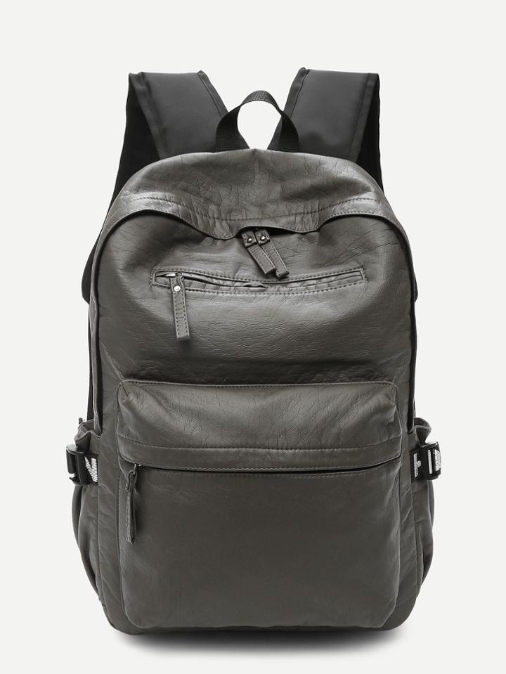 Shein Distressed Zip Front Backpack
