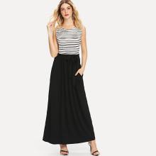 Shein Stripe Contrast Hidden Pocket Dress