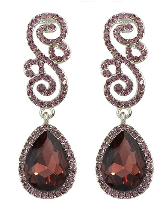 Shein Winered Rhinestone Women Earrings