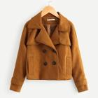 Shein Girls Button Front Belted Cuff Jacket
